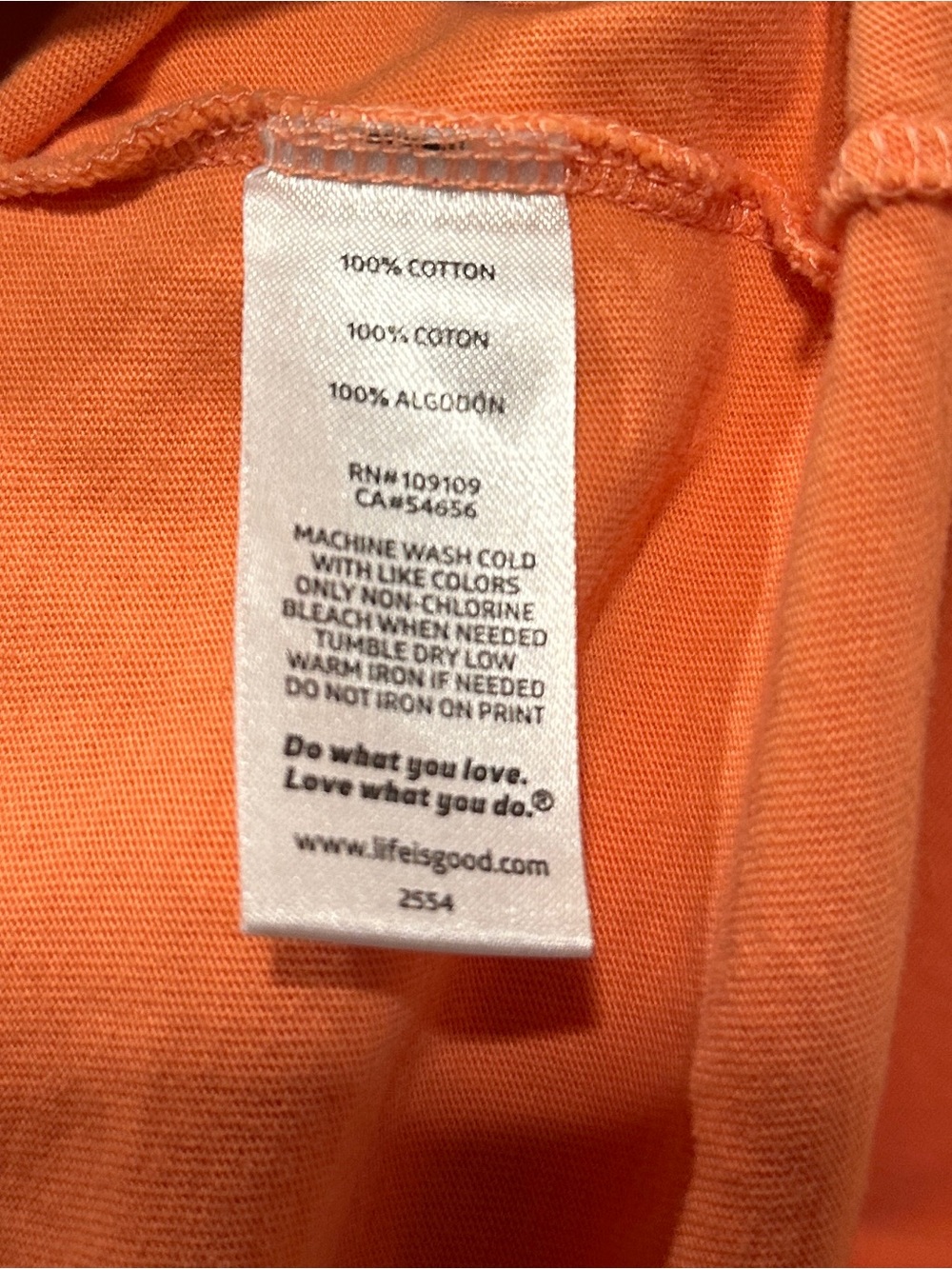 Life Is Good Orange Short-Sleeve 'Happy Place' Palm Graphic Tee XXL - Picture 7 of 7